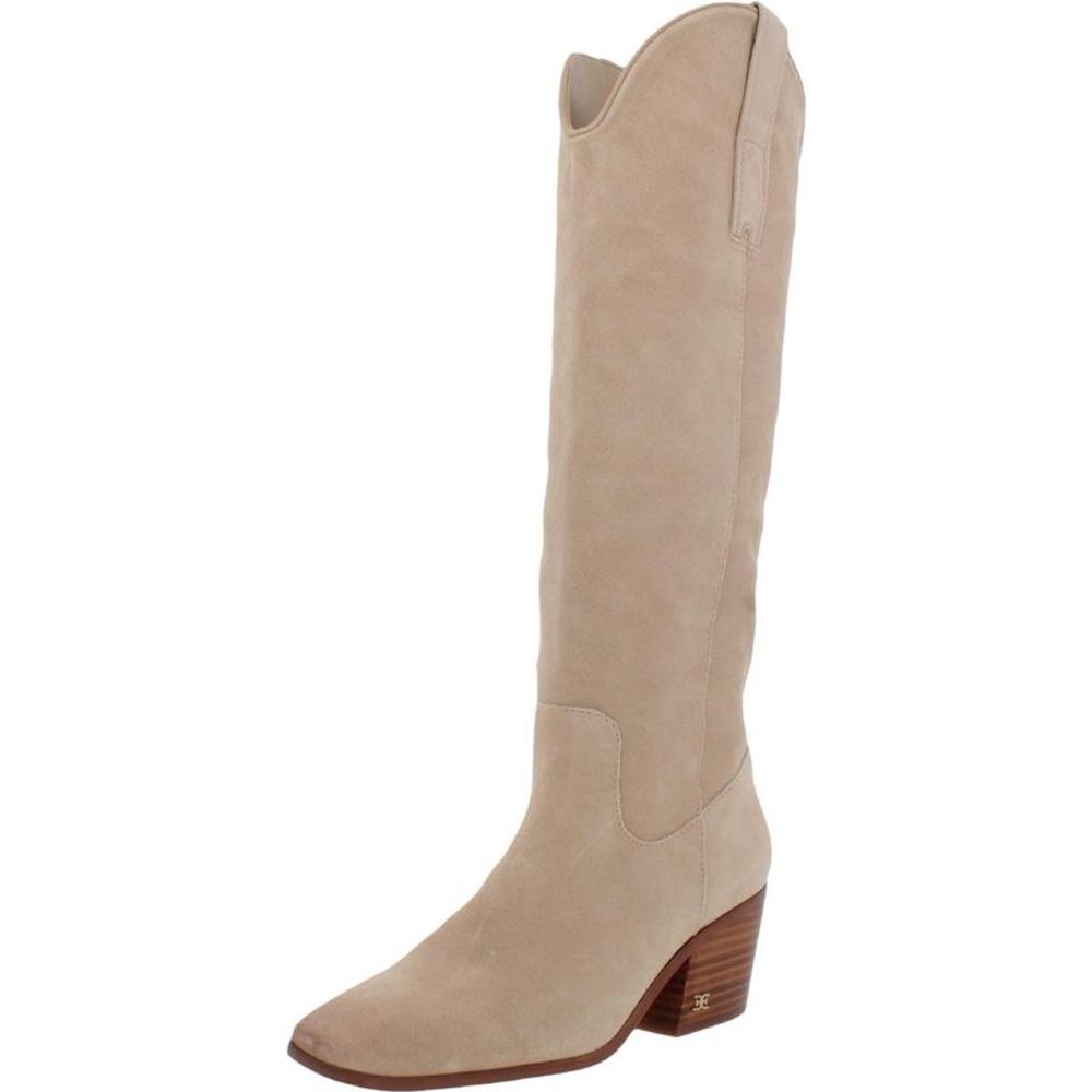 Sam Edelman Tall Suede Knee-High Boots in Beige